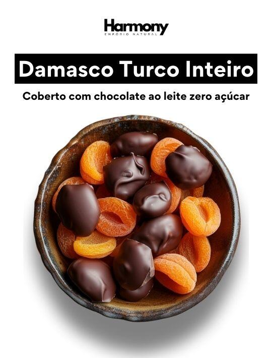 Damasco Inteiro Coberto de Chocolate ao Leite (Zero Açúcar)