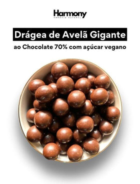 Drágea de Avelã ao chocolate 70% cacau (Vegano)