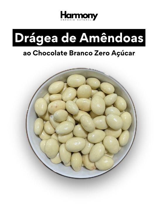 Drágea de Amêndoa ao Chocolate Branco (Zero Açúcar)