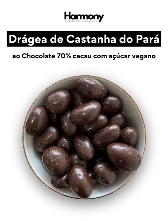 Drágea de Castanha do Pará ao Chocolate 70% Cacau (Vegano)