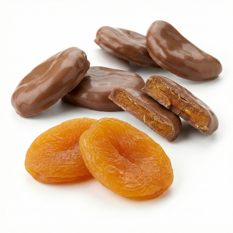 Damasco Inteiro Coberto de Chocolate ao Leite (Zero Açúcar)
