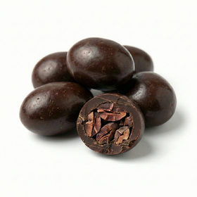 Drágea de Pérola Negra ao Chocolate Belga 70% (Zero Açúcar, Vegano)