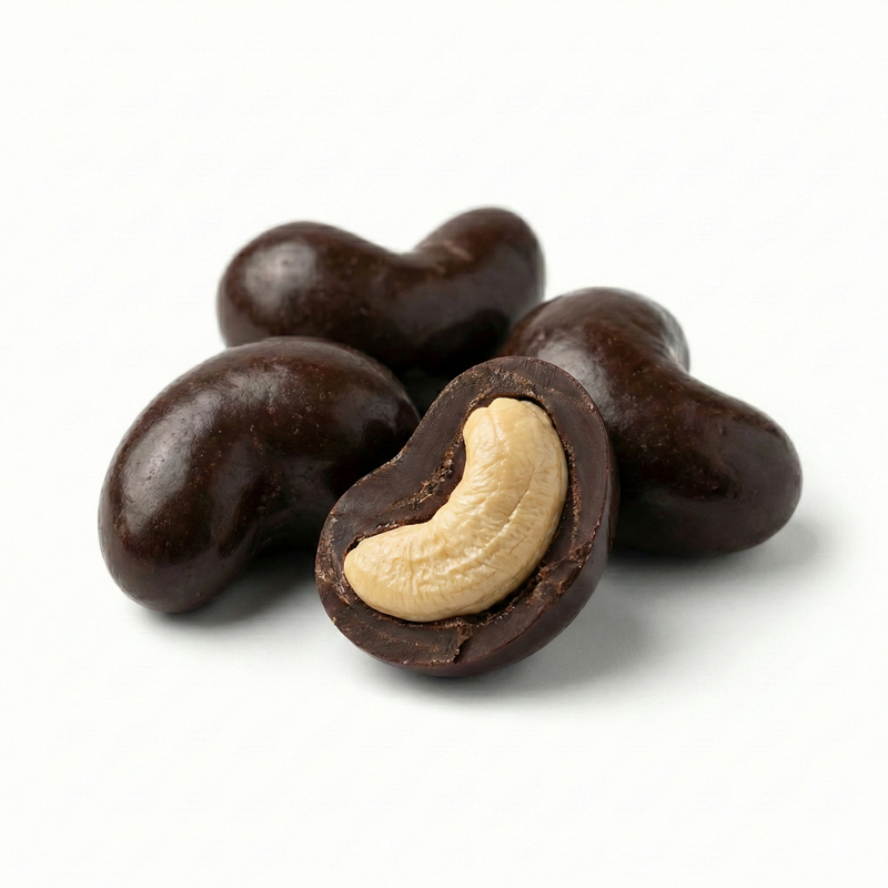 Drágea de Castanha de Caju ao Chocolate 70% Cacau (Zero Açúcar, Vegano)
