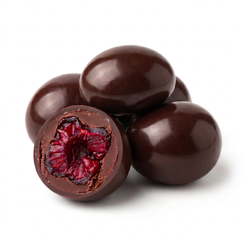 Drágea de Cereja ao Chocolate 70% (Zero Açúcar, Vegano)
