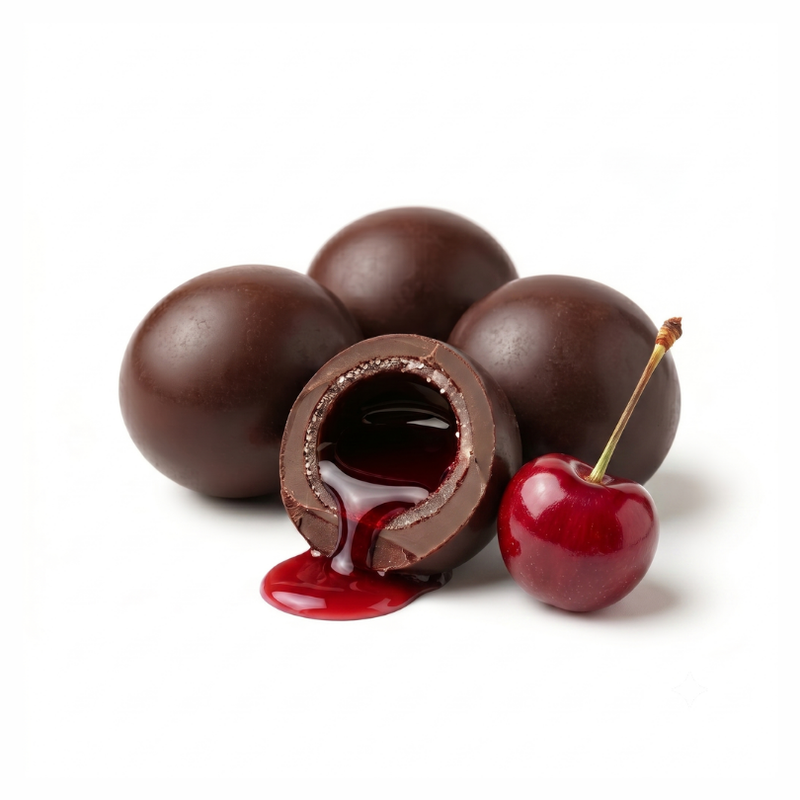 Drágea de Licor de Cereja ao Chocolate Meio Amargo