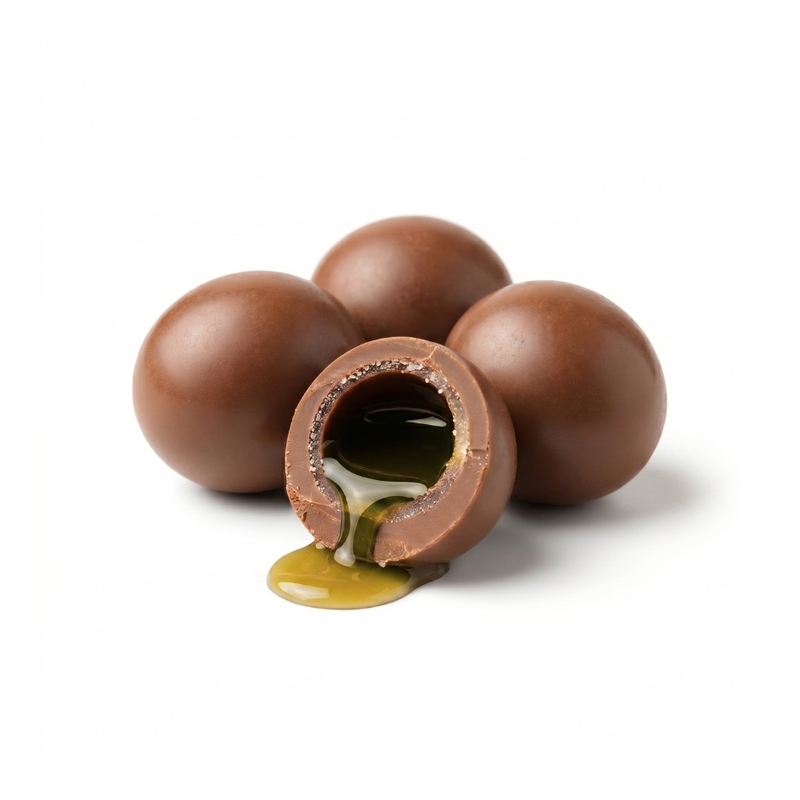Drágea de Licor de Conhaque ao Chocolate ao Leite
