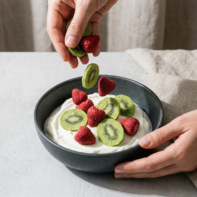 Kiwi e Morango Chips Liofilizado (Freeze Dried)